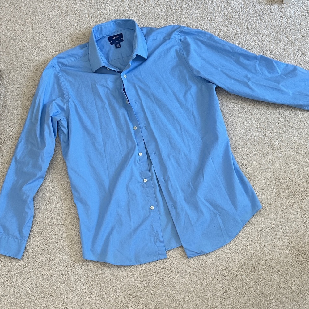 Apt. 9 Light Blue Casual Button Down Shirt